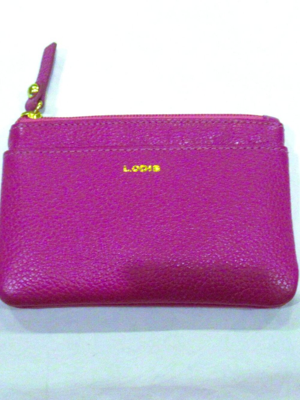 Lodis pink leather card wallet